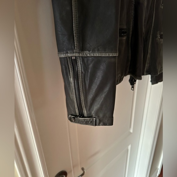 Allsaints Cargo Leather Biker Jacket - Picture 2 of 3